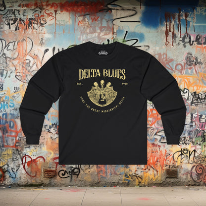 Long - sleeve - delta blues long sleeve tee from Crypto Zoo Tees