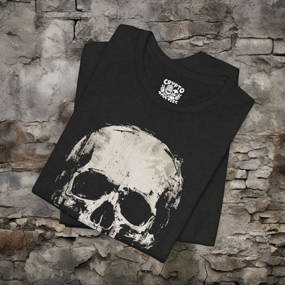 T-Shirt - Distressed Skull Shirt | Bella + Canvas Unisex T-shirt from Crypto Zoo Tees