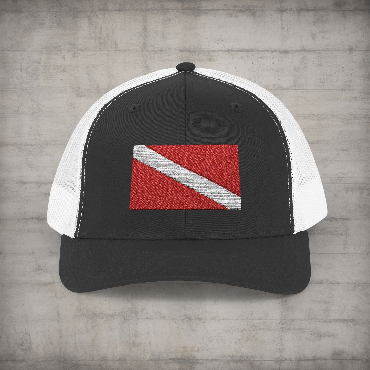 Hats - Diver Down Embroidered Meshback Hat - Hampton Dive Team from Crypto Zoo Tees