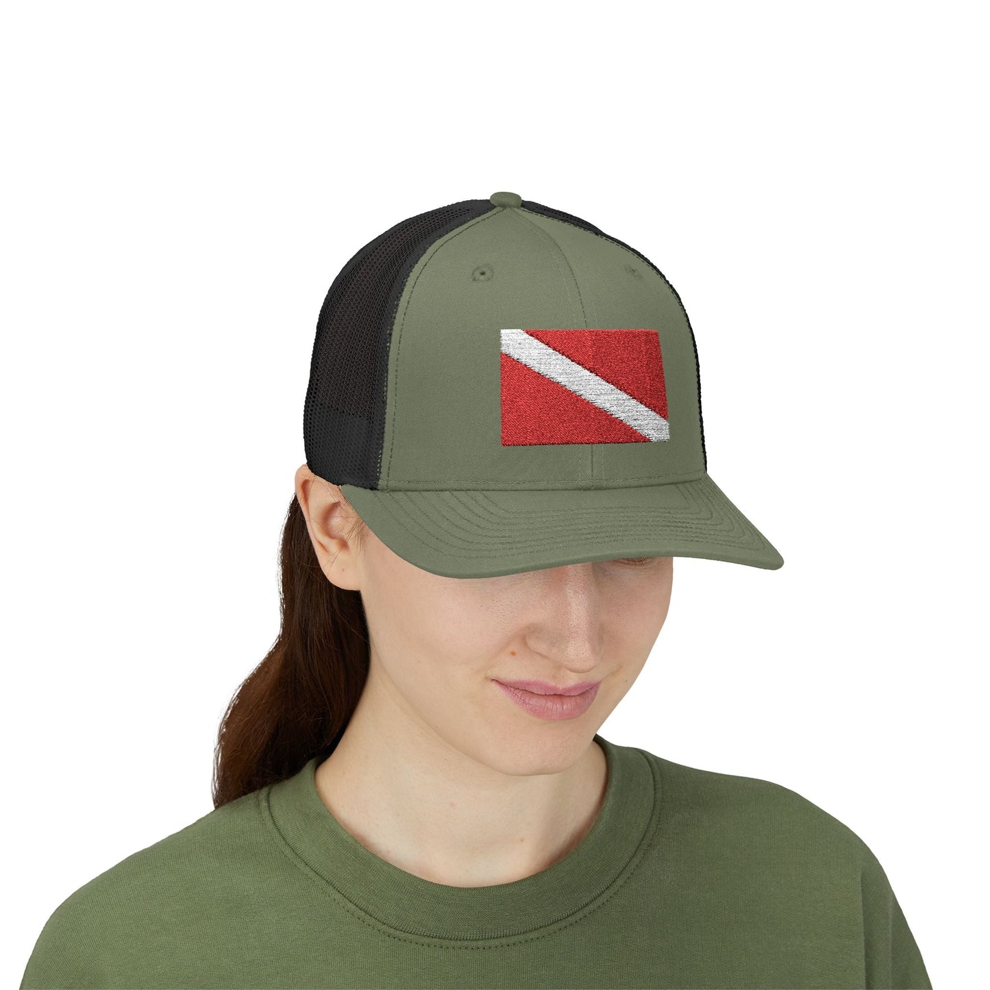 Hats - Diver Down Embroidered Meshback Hat - Hampton Dive Team from Crypto Zoo Tees