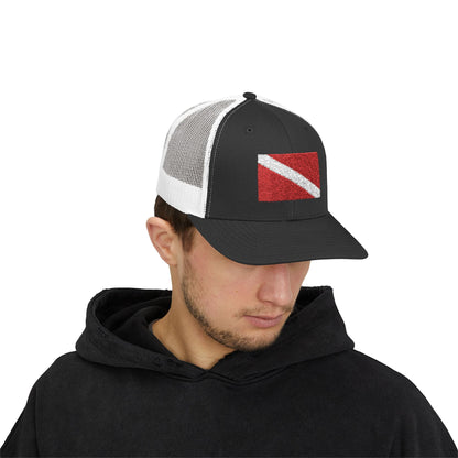 Hats - Diver Down Embroidered Meshback Hat - Hampton Dive Team from Crypto Zoo Tees
