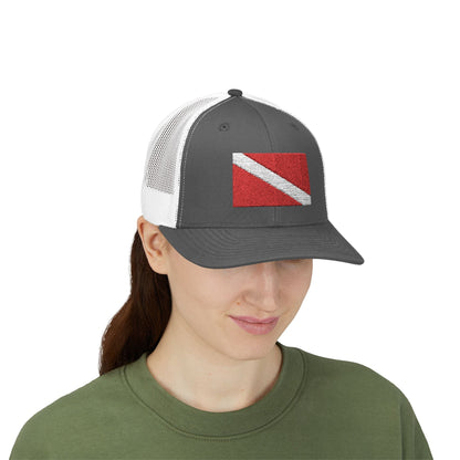 Hats - Diver Down Embroidered Meshback Hat - Hampton Dive Team from Crypto Zoo Tees