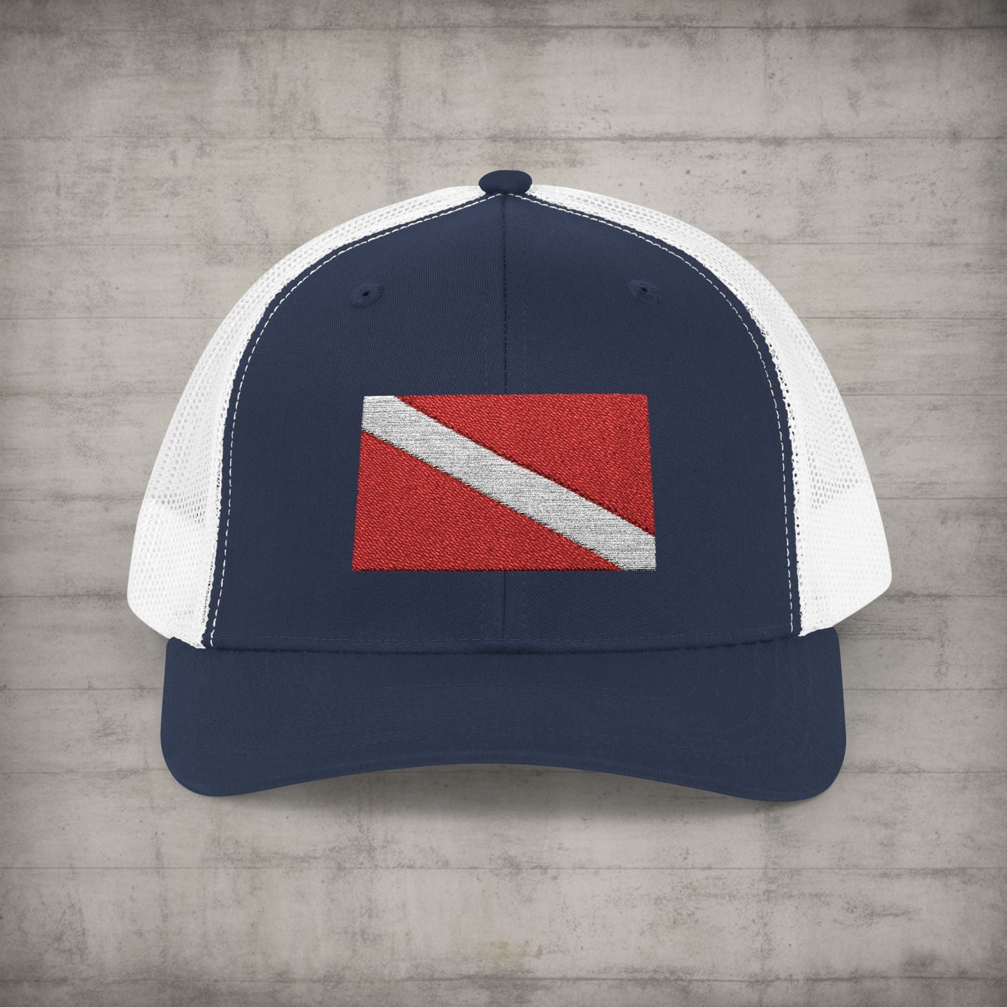 Hats - Diver Down Embroidered Meshback Hat - Hampton Dive Team from Crypto Zoo Tees