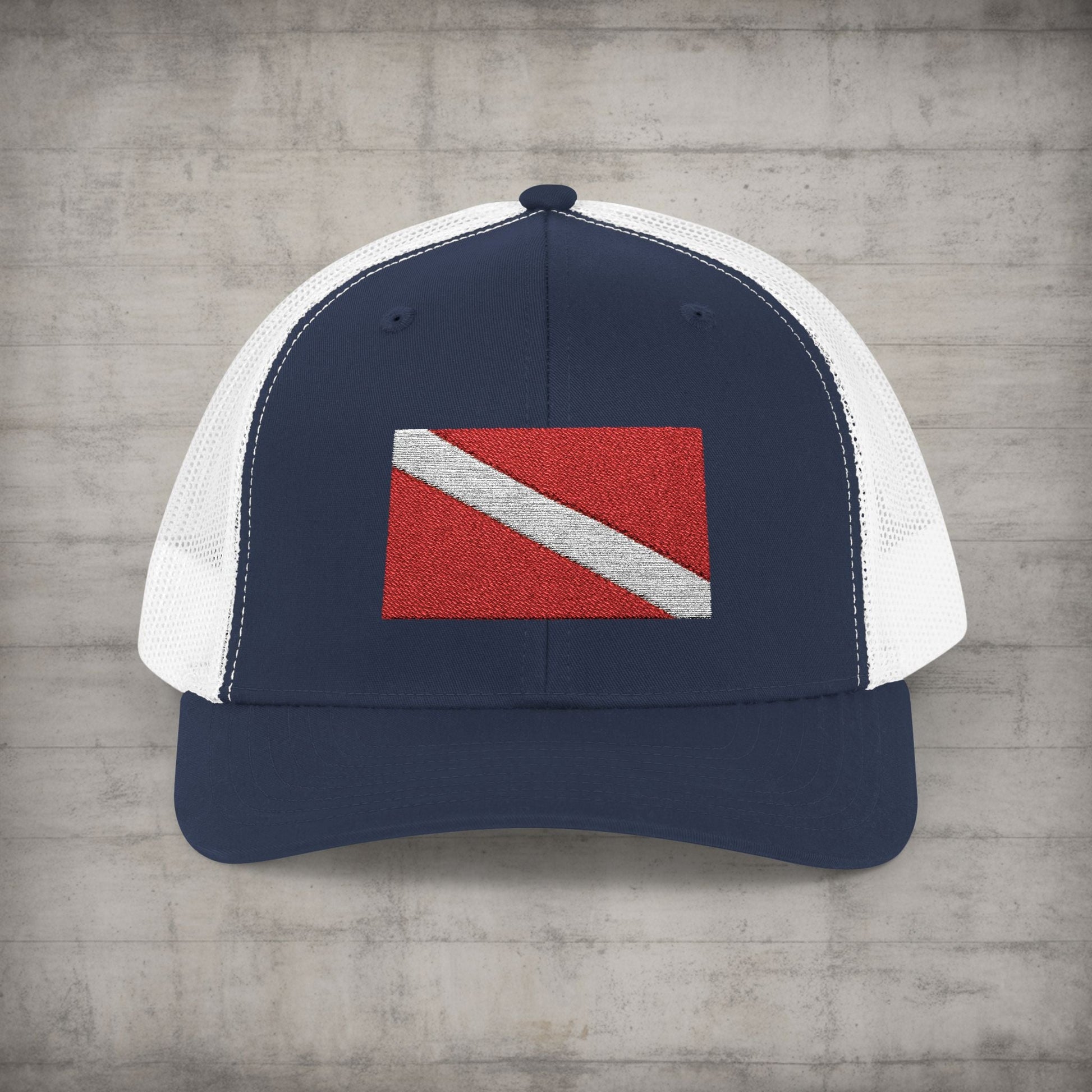 Hats - Diver Down Embroidered Meshback Hat - Hampton Dive Team from Crypto Zoo Tees