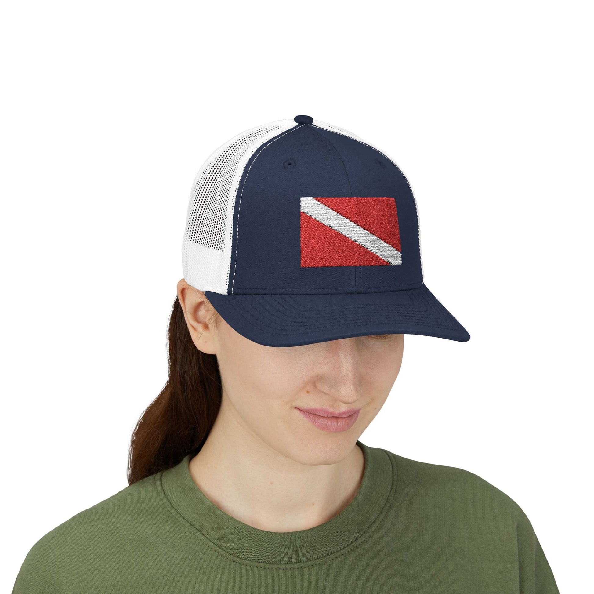 Hats - Diver Down Embroidered Meshback Hat - Hampton Dive Team from Crypto Zoo Tees