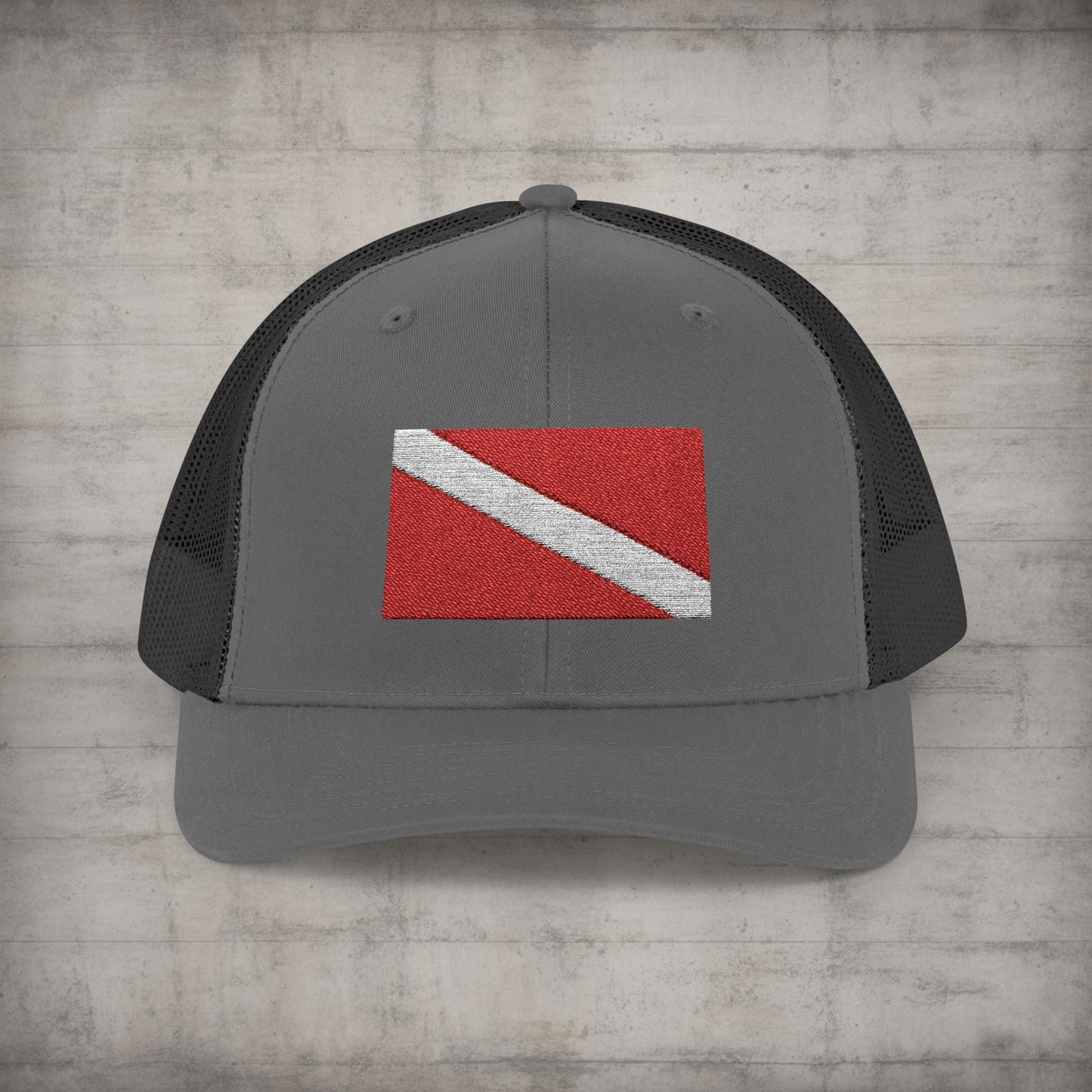 Hats - Diver Down Embroidered Meshback Hat - Hampton Dive Team from Crypto Zoo Tees