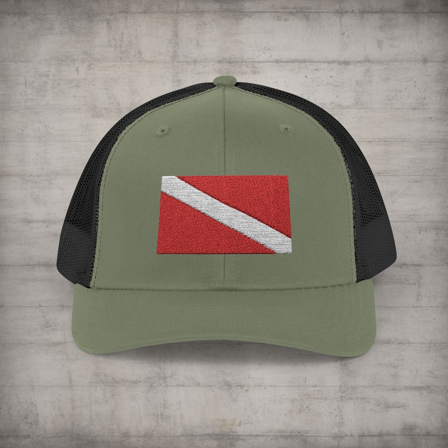 Hats - Diver Down Embroidered Meshback Hat - Hampton Dive Team from Crypto Zoo Tees