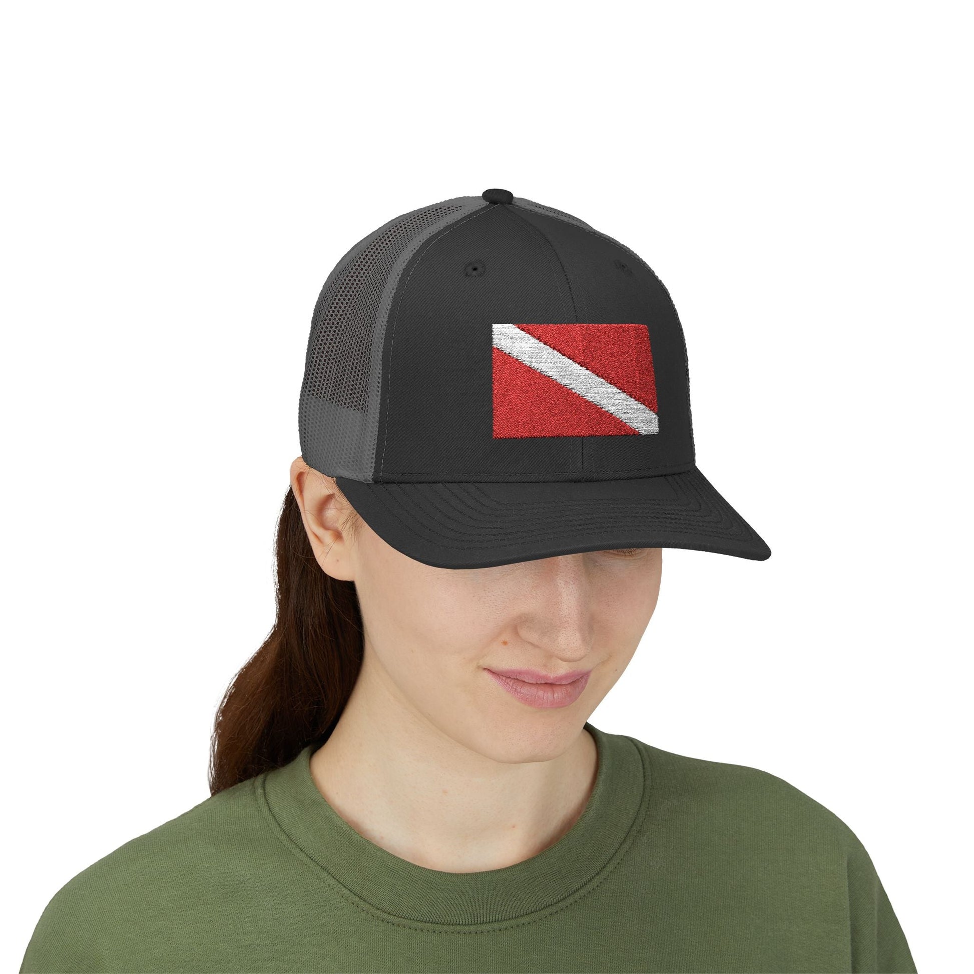 Hats - Diver Down Embroidered Meshback Hat - Hampton Dive Team from Crypto Zoo Tees