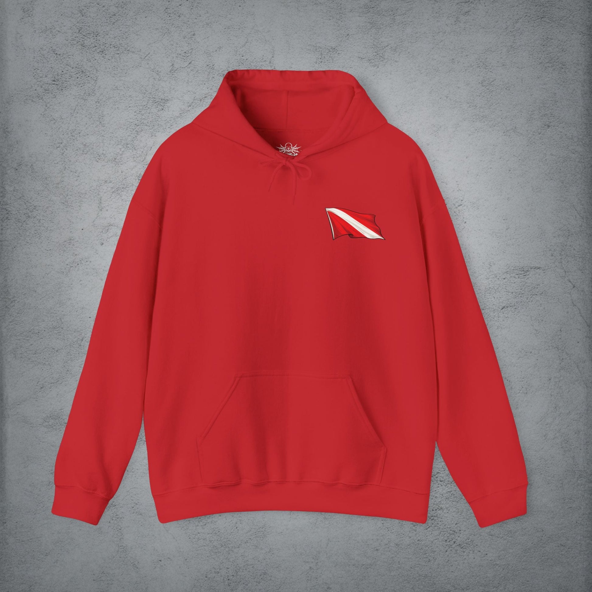Hoodie - Diver Down Flag Pullover Hoodie - Hampton Dive Team from Crypto Zoo Tees