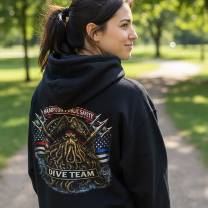 Hoodie - Diver Down Flag Pullover Hoodie - Hampton Dive Team from Crypto Zoo Tees