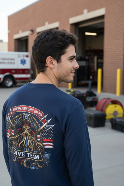 Long - sleeve - Diver Long Sleeve Shirt - Hampton Dive Team from Crypto Zoo Tees