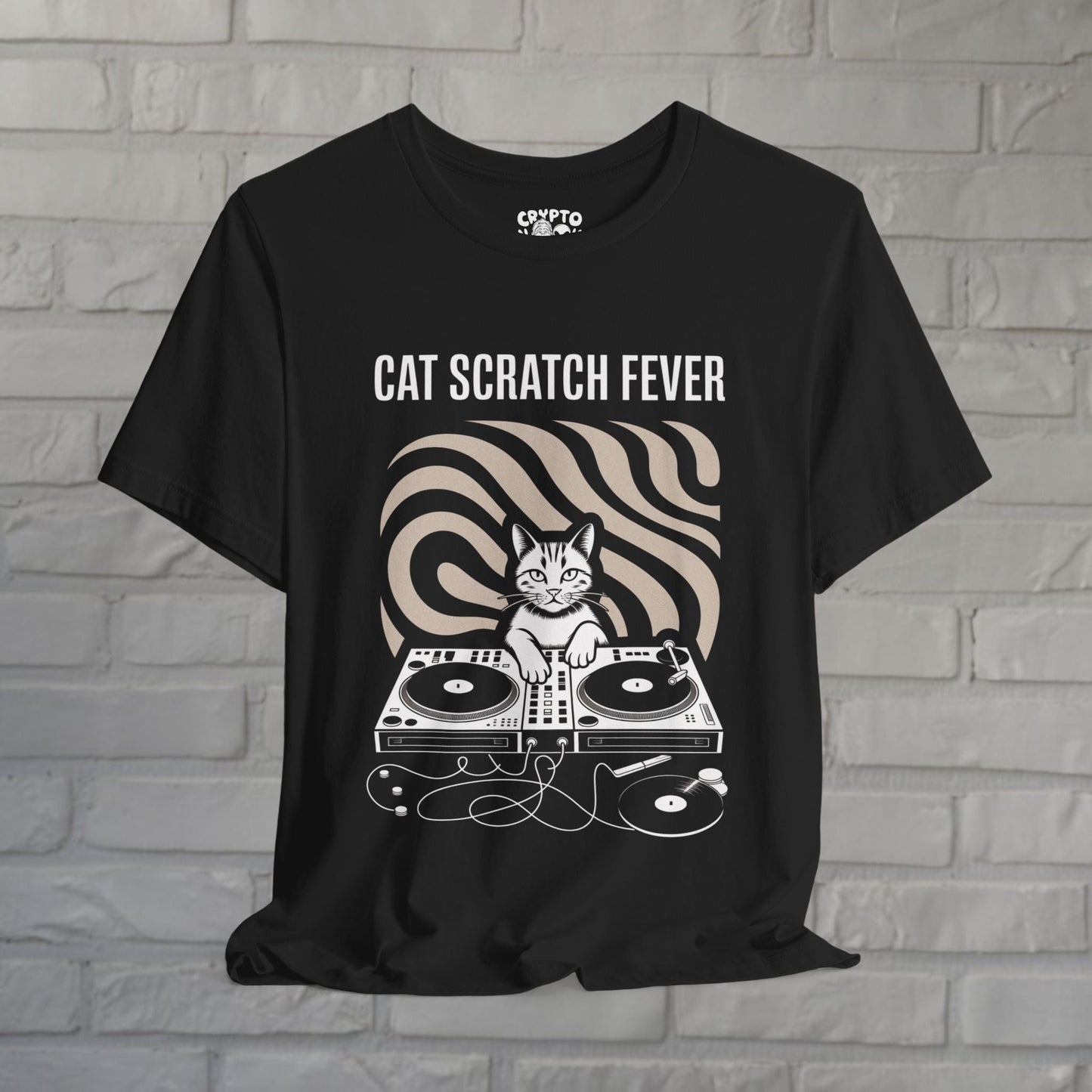 T-Shirt - DJ Cat Scratch Fever | Unisex T-shirt | Funny, Cats, Music from Crypto Zoo Tees