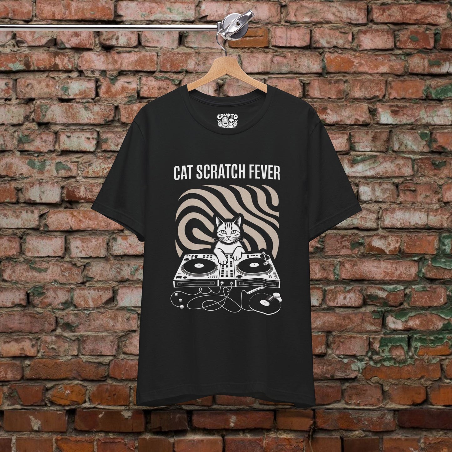 T-Shirt - DJ Cat Scratch Fever | Unisex T-shirt | Funny, Cats, Music from Crypto Zoo Tees