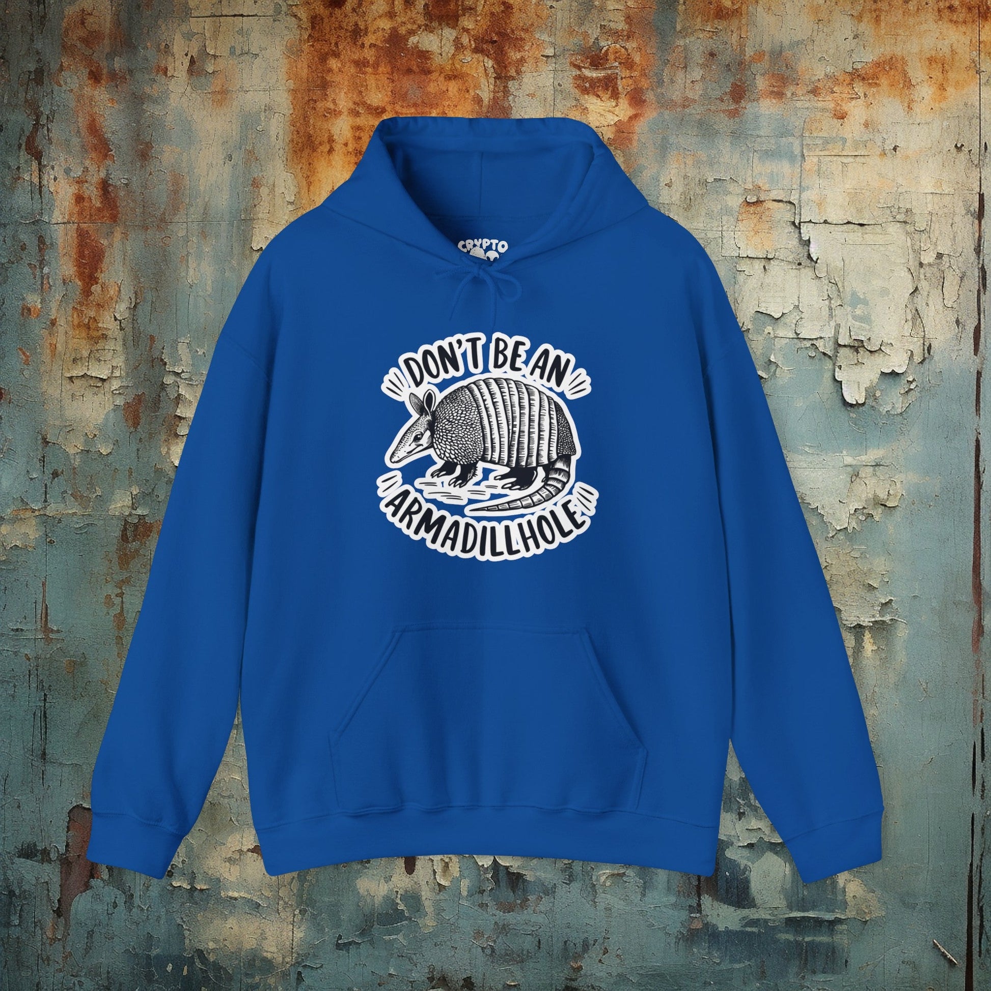 Hoodie - Don't Be An Armadillhole Funny Armadillo | Animal | Hoodie | Hooded Sweatshirt from Crypto Zoo Tees