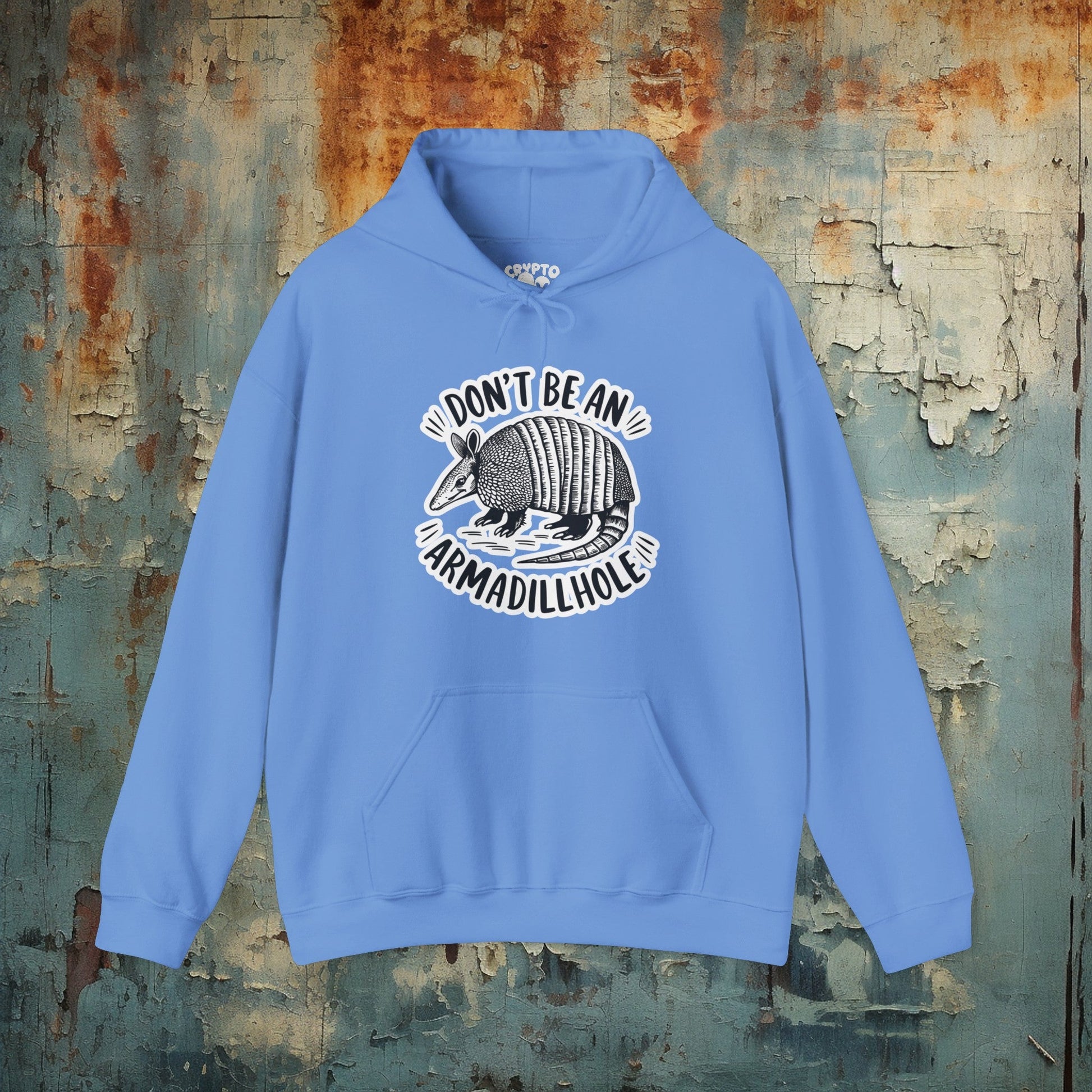 Hoodie - Don't Be An Armadillhole Funny Armadillo | Animal | Hoodie | Hooded Sweatshirt from Crypto Zoo Tees