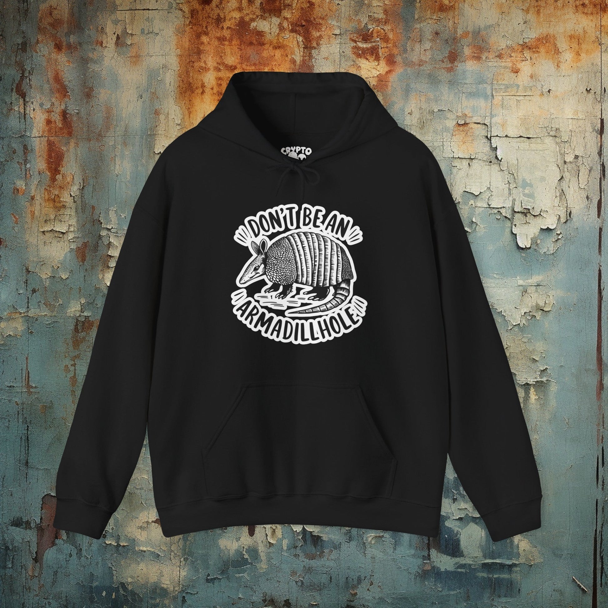 Hoodie - Don't Be An Armadillhole Funny Armadillo | Animal | Hoodie | Hooded Sweatshirt from Crypto Zoo Tees