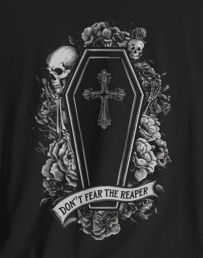 T-Shirt - Don't Fear The Reaper Gothic Coffin Shirt | Bella + Canvas Unisex T-shirt from Crypto Zoo Tees