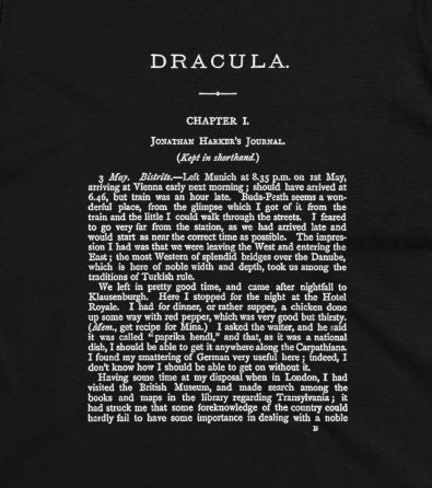 T-Shirt - Dracula First Page Ladies Tee | Women's T-Shirt | Cotton Tee from Crypto Zoo Tees