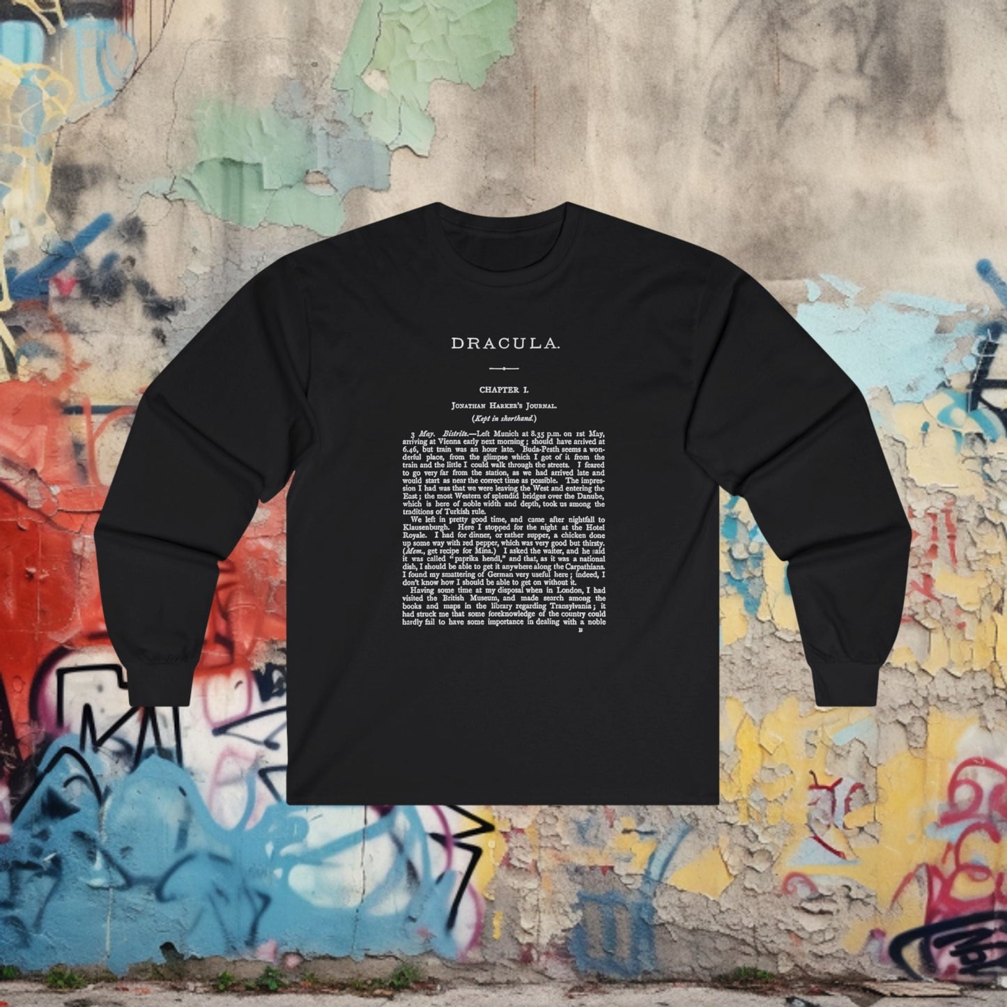 Long - sleeve - Dracula First Page Long Sleeve from Crypto Zoo Tees