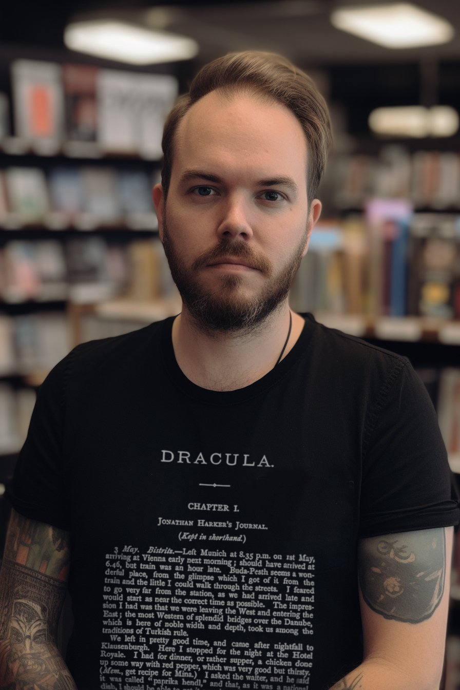 T-Shirt - Dracula Shirt | First Page Bram Stoker's Novel Tee | Bella + Canvas Unisex T-shirt from Crypto Zoo Tees