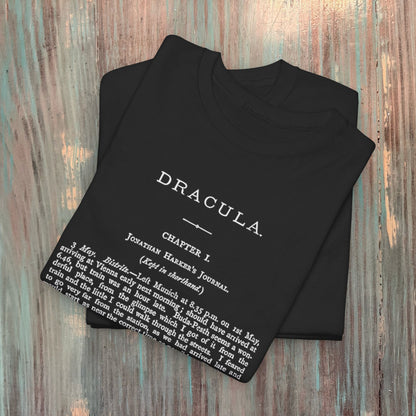 T-Shirt - Dracula Shirt | First Page Bram Stoker's Novel Tee | Zipper Hoodie from Crypto Zoo Tees