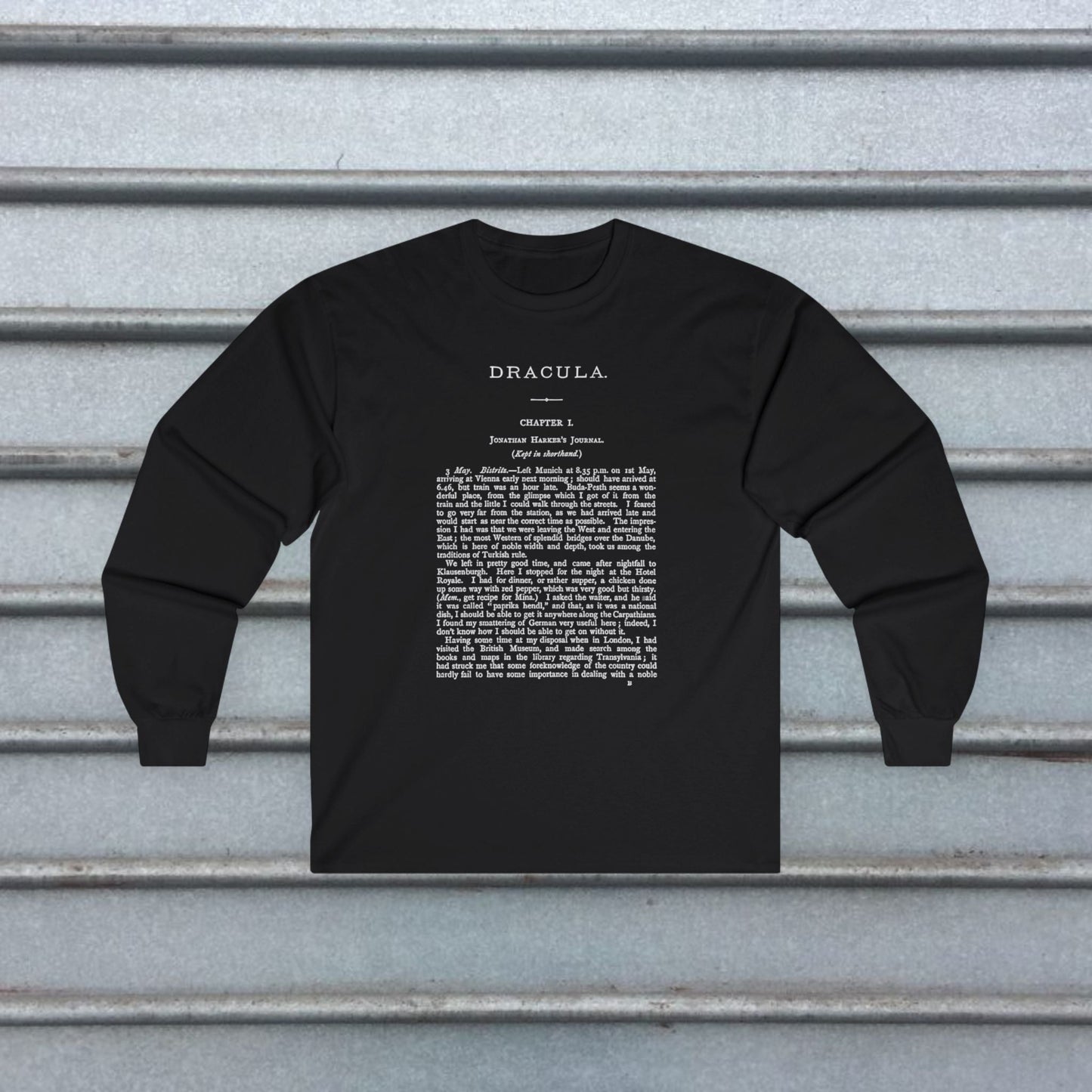 T-Shirt - Dracula Shirt | First Page Bram Stoker's Novel Tee | Zipper Hoodie from Crypto Zoo Tees