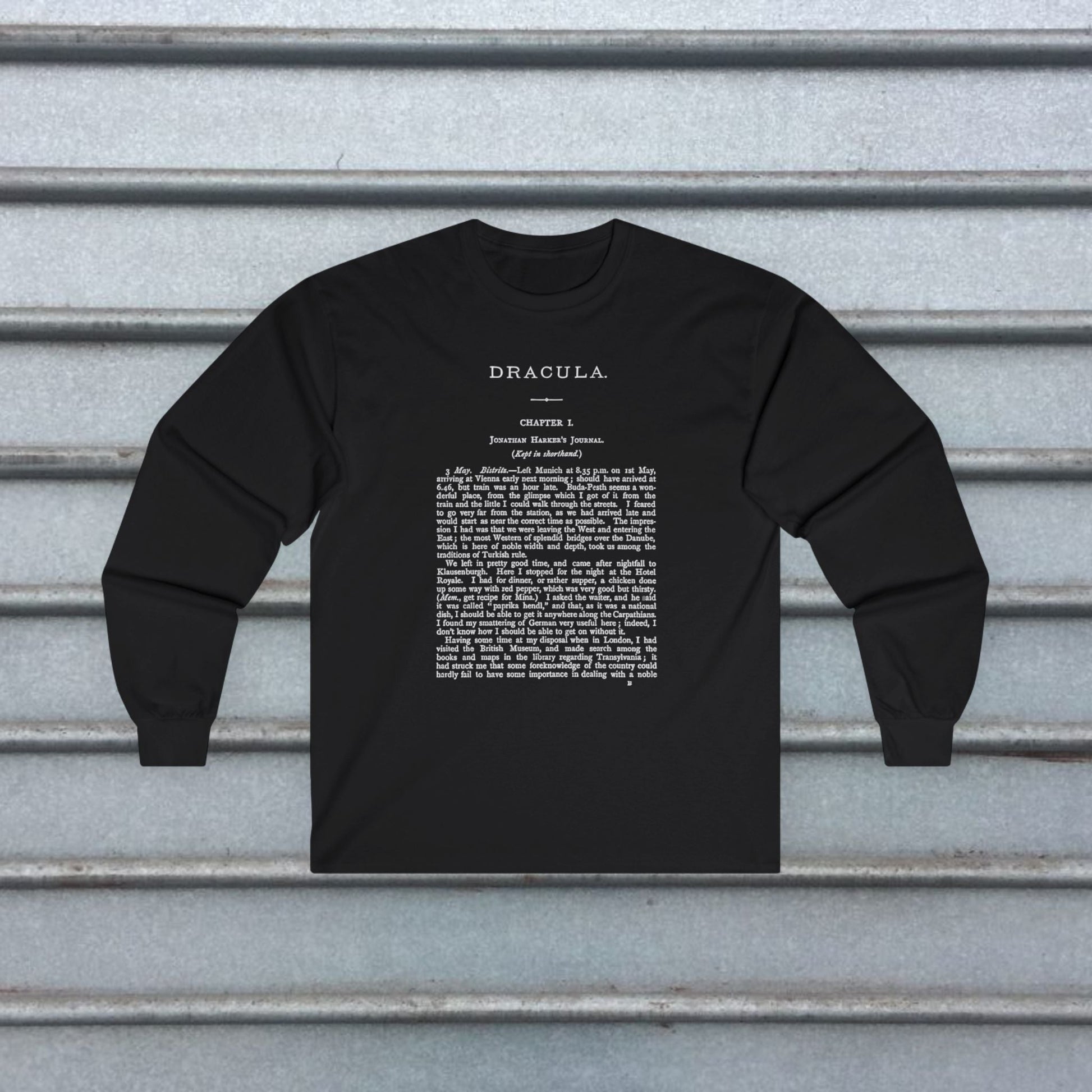 T-Shirt - Dracula Shirt | First Page Bram Stoker's Novel Tee | Zipper Hoodie from Crypto Zoo Tees