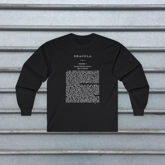 T-Shirt - Dracula Shirt | First Page Bram Stoker's Novel Tee | Zipper Hoodie from Crypto Zoo Tees