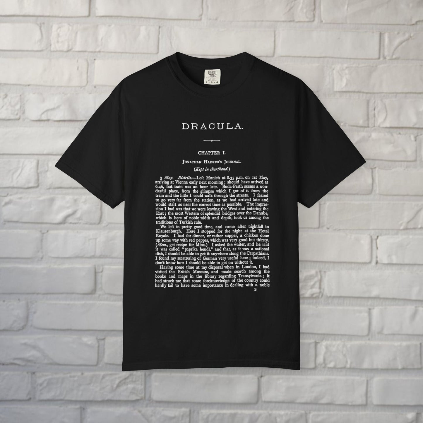 T-Shirt - Dracula Shirt | First Page Bram Stoker's Novel Tee | Zipper Hoodie from Crypto Zoo Tees