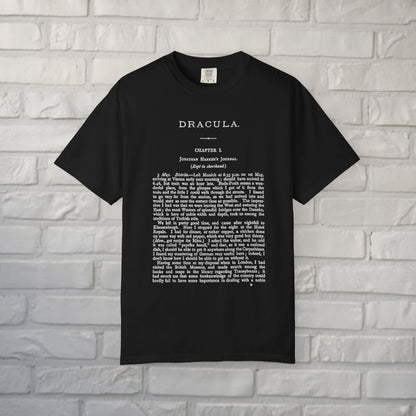 T-Shirt - Dracula Shirt | First Page Bram Stoker's Novel Tee | Zipper Hoodie from Crypto Zoo Tees