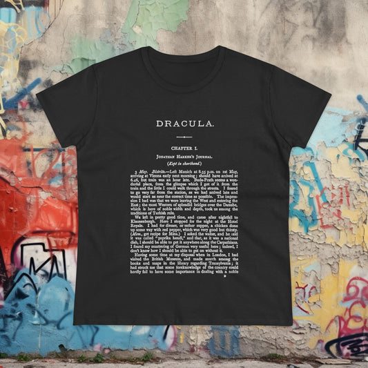 T-Shirt - Dracula Shirt | First Page Bram Stoker's Novel Tee | Zipper Hoodie from Crypto Zoo Tees