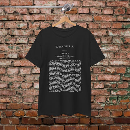 T-Shirt - Dracula Shirt | First Page Bram Stoker's Novel Tee | Zipper Hoodie from Crypto Zoo Tees