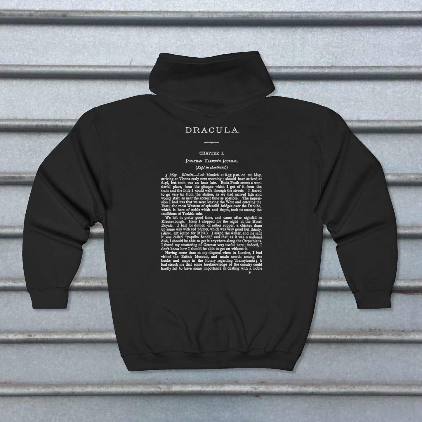 T-Shirt - Dracula Shirt | First Page Bram Stoker's Novel Tee | Zipper Hoodie from Crypto Zoo Tees