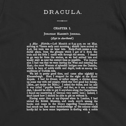 T-Shirt - Dracula Shirt | First Page Bram Stoker's Novel Tee | Zipper Hoodie from Crypto Zoo Tees