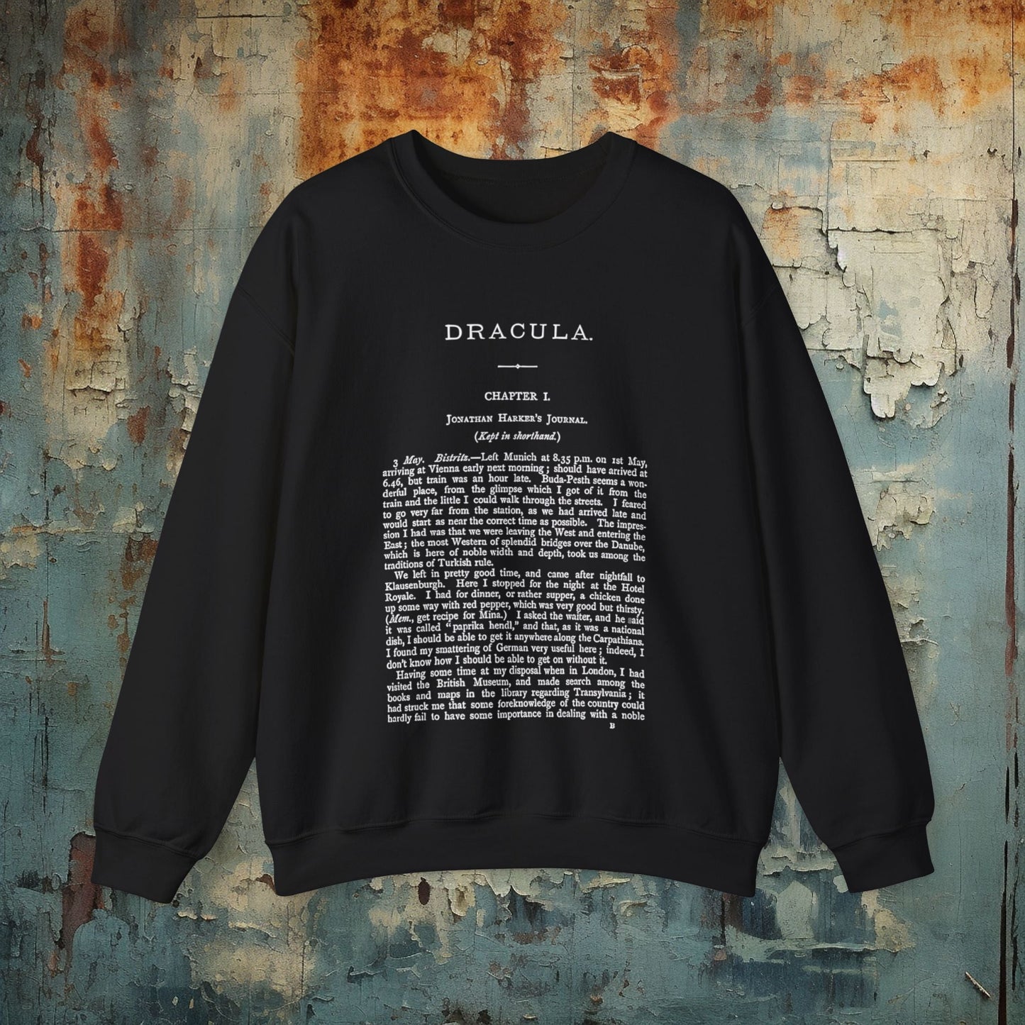 T-Shirt - Dracula Shirt | First Page Bram Stoker's Novel Tee | Zipper Hoodie from Crypto Zoo Tees