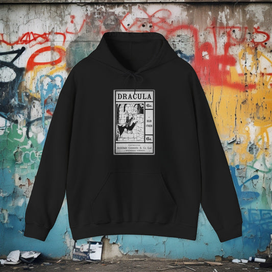 Hoodie - Dracula Vintage Cover Front | First Page Back | Hoodie | Hooded Sweatshirt from Crypto Zoo Tees