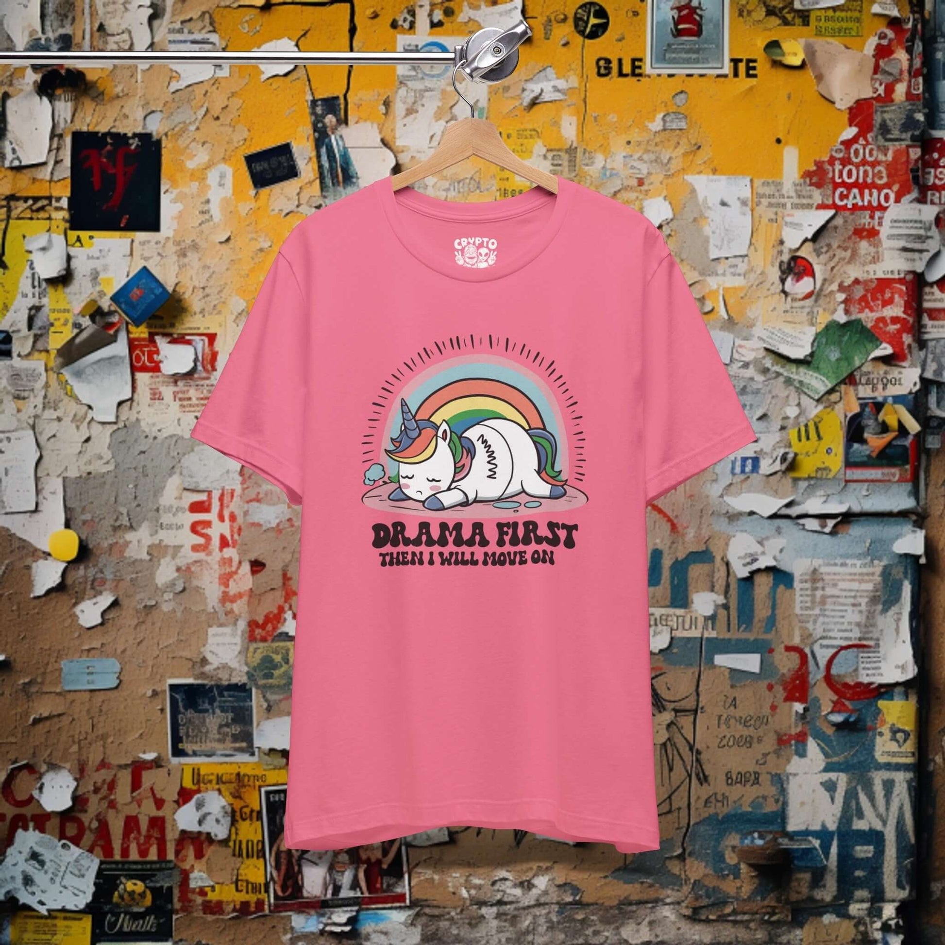 T-Shirt - Drama First Then I Will Move On Unicorn Tee | Bella + Canvas Unisex T-shirt from Crypto Zoo Tees