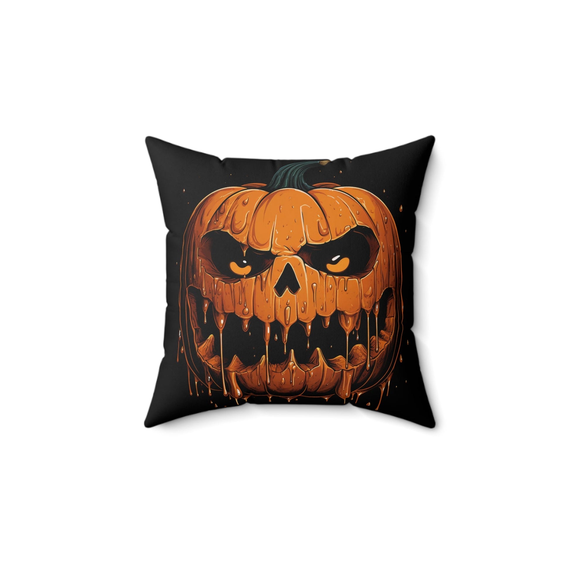 Home Decor - Drippy Jack - o - lantern | Halloween Decor | Spooky Vibes | Spun Polyester Pillow | Pillow Included! from Crypto Zoo Tees