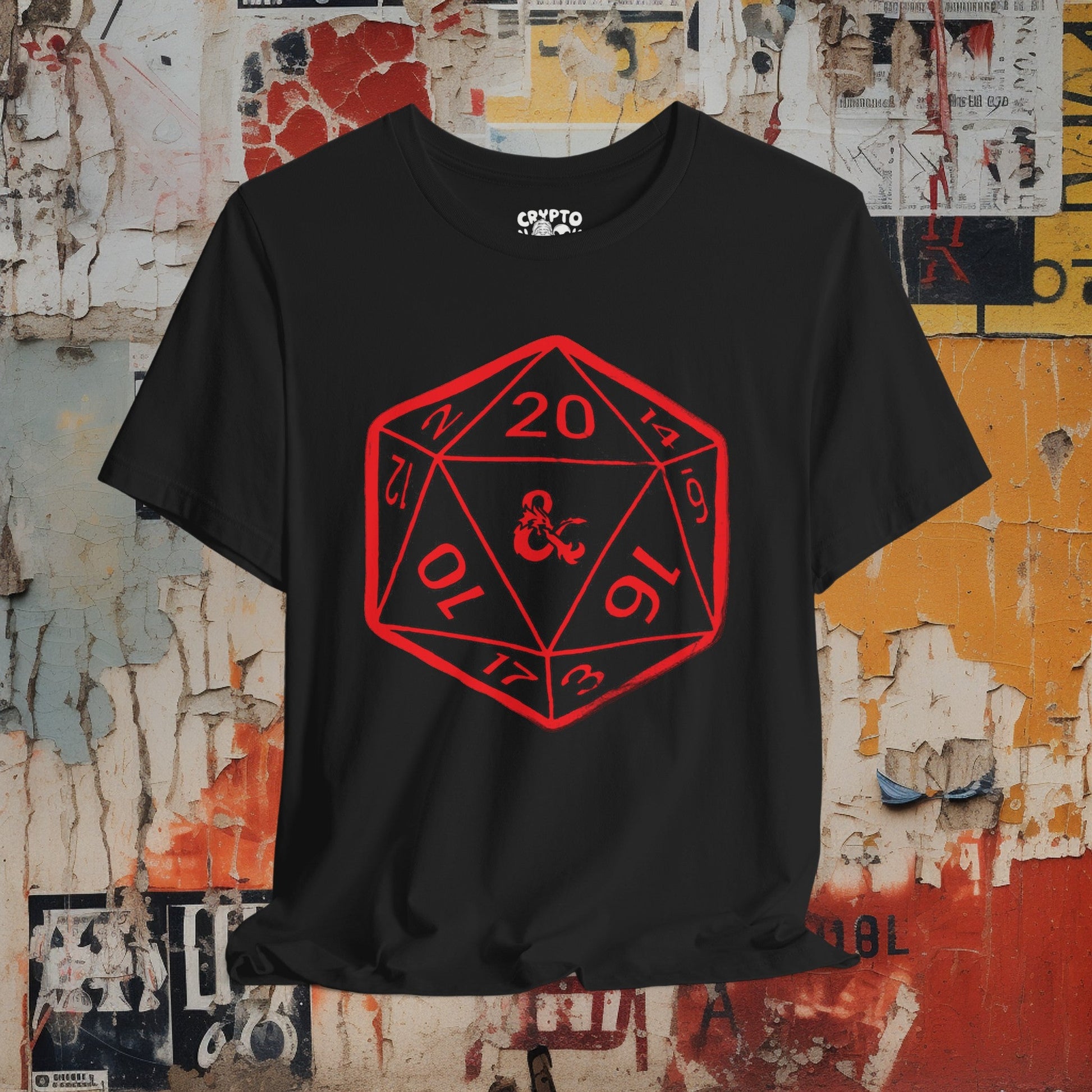 T-Shirt - Dungeons And Dragons 20 Sided Dice Tee | Bella + Canvas Unisex T-shirt from Crypto Zoo Tees