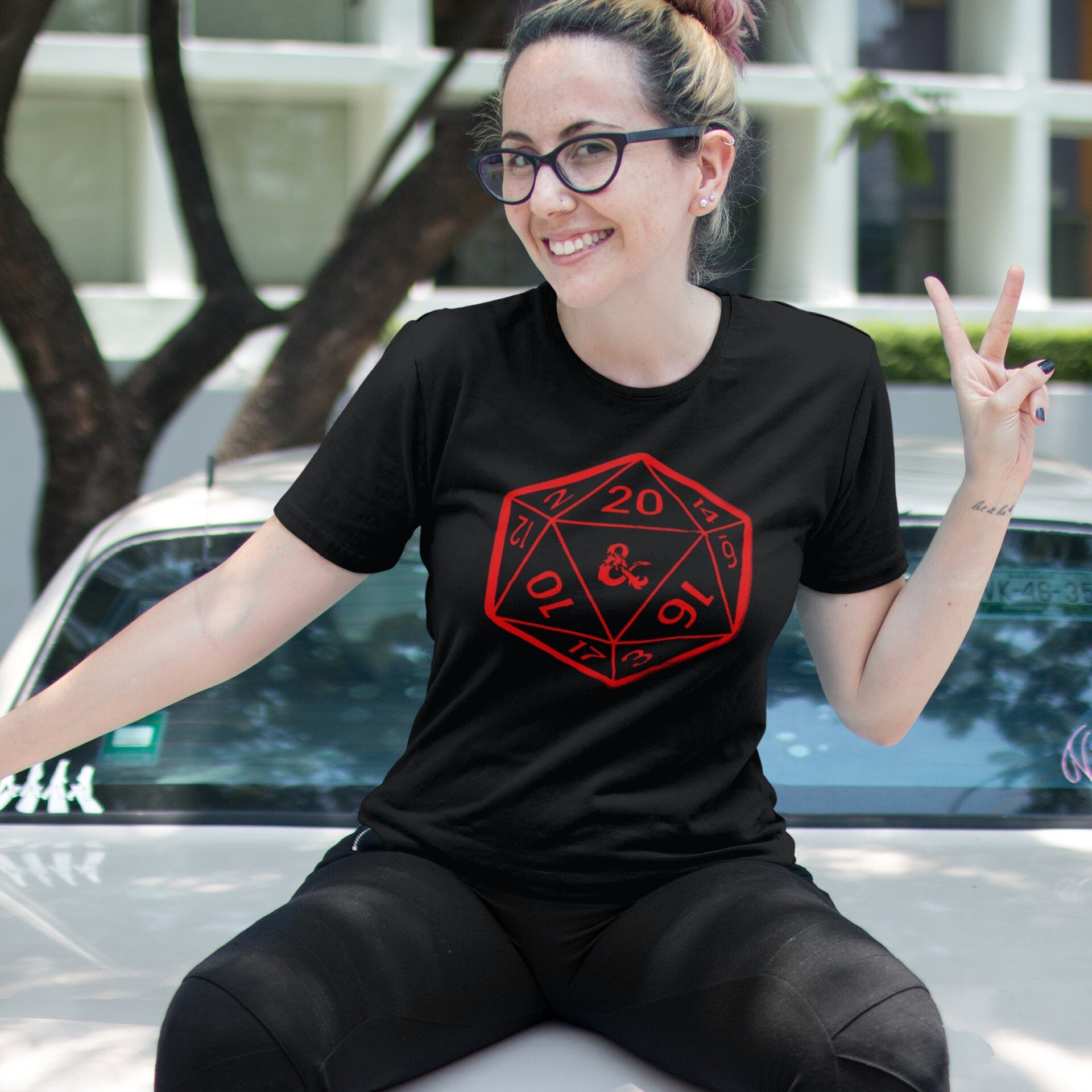 T-Shirt - Dungeons And Dragons 20 Sided Dice Tee | Bella + Canvas Unisex T-shirt from Crypto Zoo Tees