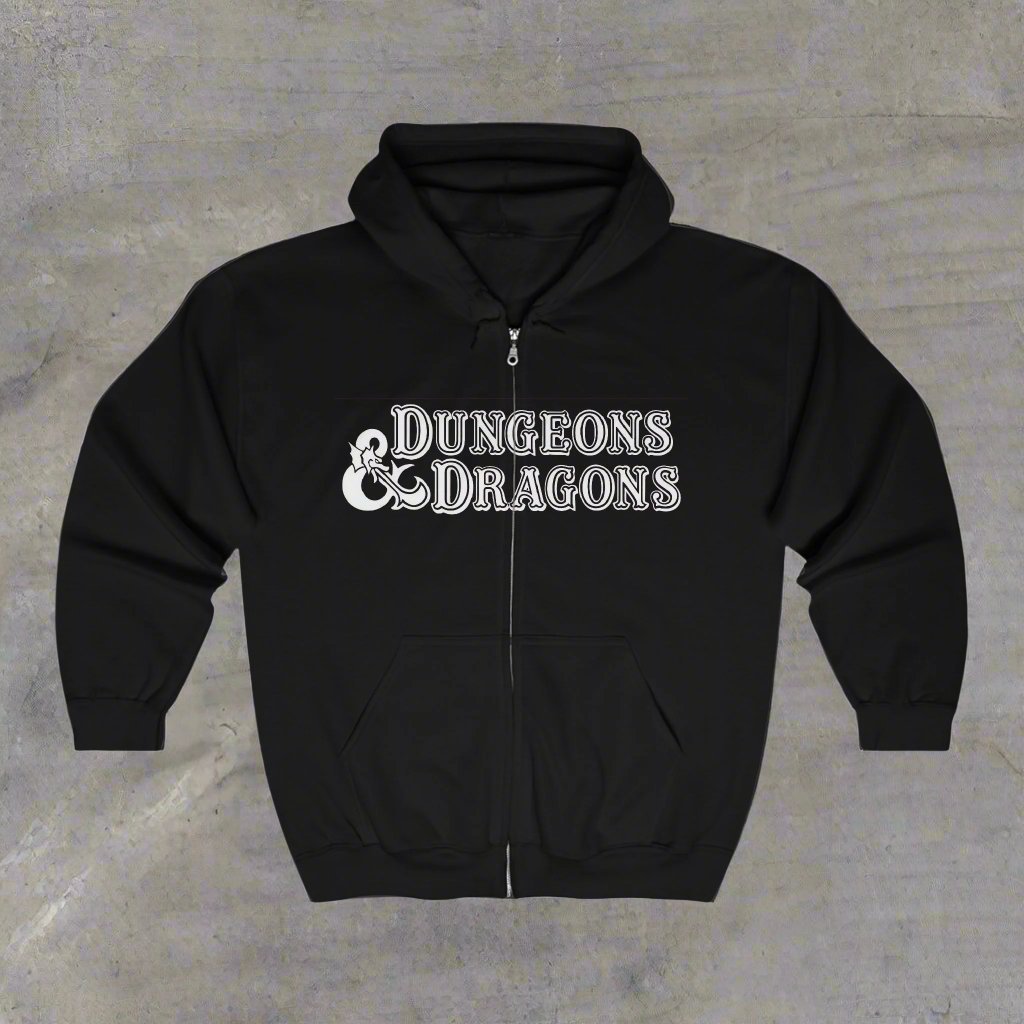 Hoodie - dungeons and dragons Full Zip Hooded Sweatshirt from Crypto Zoo Tees