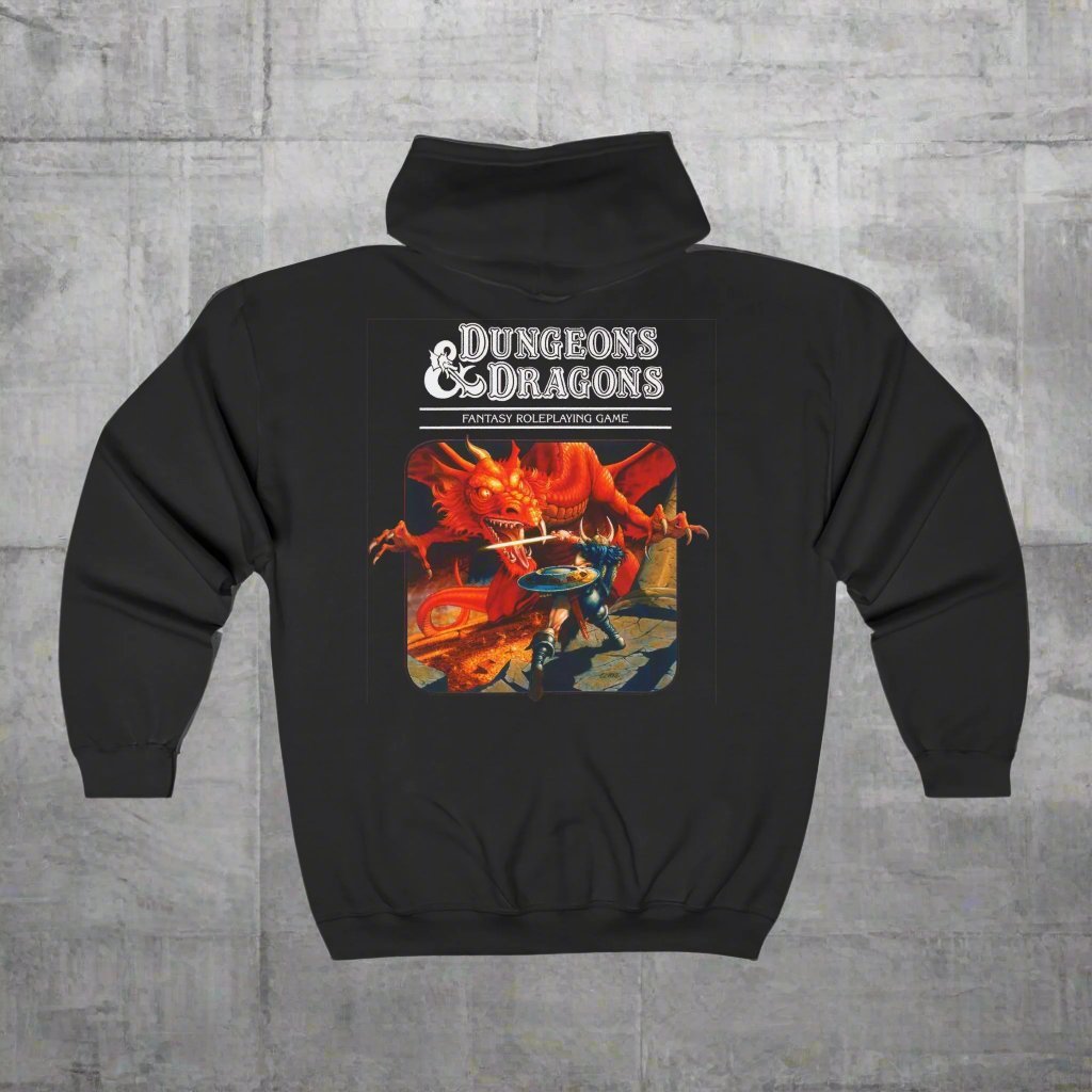 Hoodie - Dungeons and Dragons Full Zip Hooded Sweatshirt | Hoodie | Hooded Sweatshirt from Crypto Zoo Tees