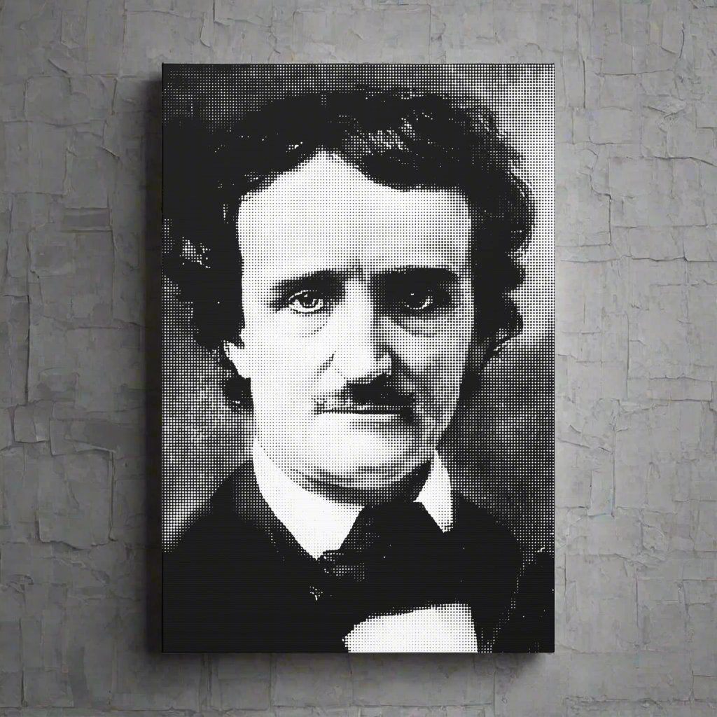 Canvas - Edgar Allan Poe Canvas Print - Gothic Gallery Wrap for Unique Home Decor from Crypto Zoo Tees