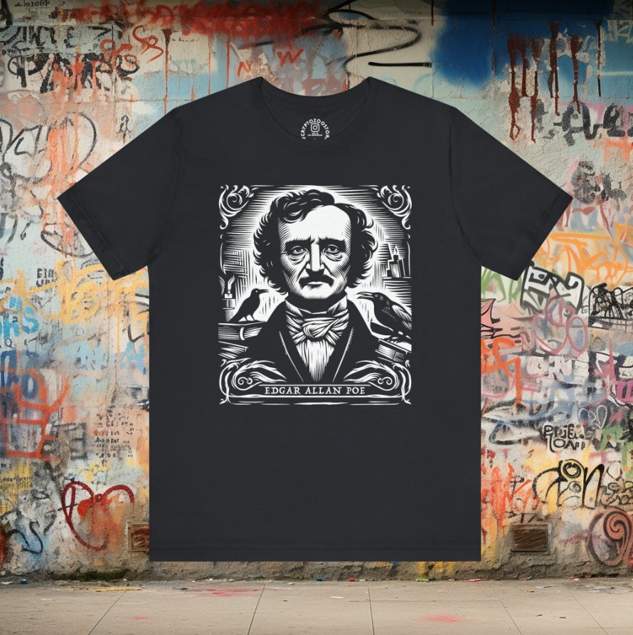 T-Shirt - Edgar Allan Poe Classic Horror Author Shirt - Gothic Literature Design from Crypto Zoo Tees