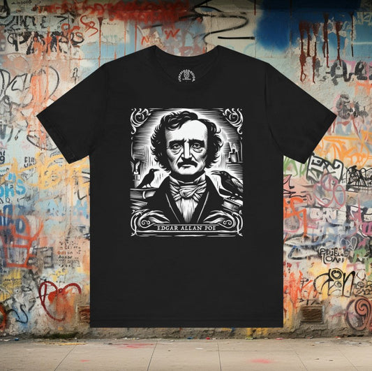 T-Shirt - Edgar Allan Poe Classic Horror Author Shirt - Gothic Literature Design from Crypto Zoo Tees