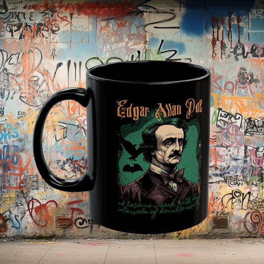 Mug - Edgar Allan Poe Insanity Quote | 11oz Coffee Mug | Cup from Crypto Zoo Tees