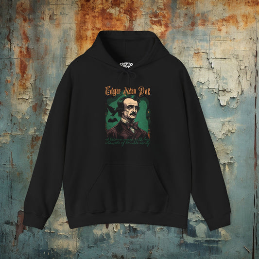 Hoodie - Edgar Allan Poe Insanity Quote | Hoodie | Hooded Sweatshirt from Crypto Zoo Tees