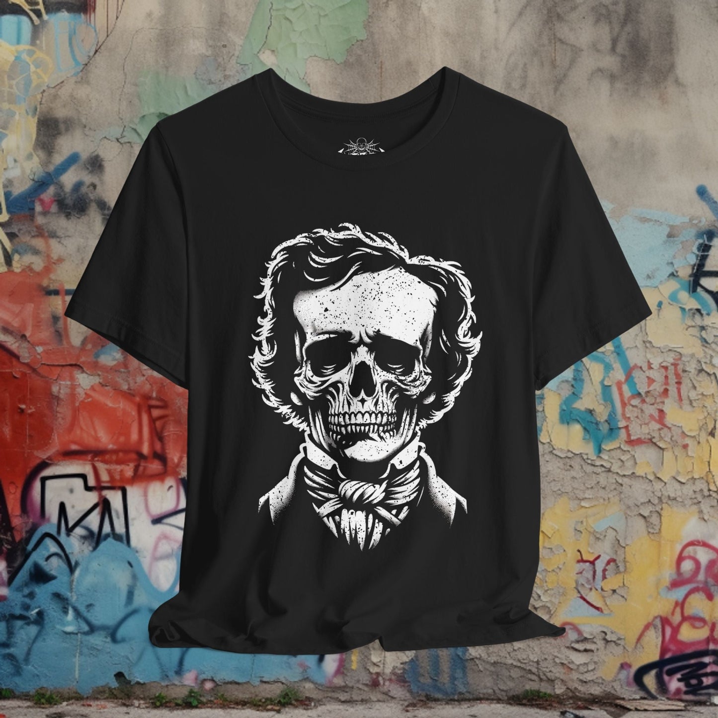 T-Shirt - Edgar Allan Poe Skull Shirt - Soft Cotton T-Shirt - Classic Horror Author Tee from Crypto Zoo Tees