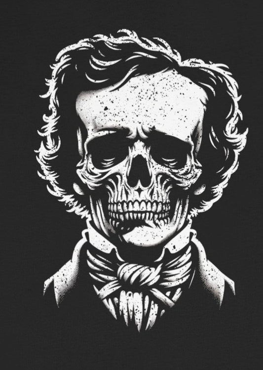 T-Shirt - Edgar Allan Poe Skull Shirt - Soft Cotton T-Shirt - Classic Horror Author Tee from Crypto Zoo Tees