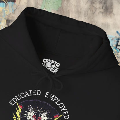 Hoodie - Educated Employed Tattooed Without Regret | Hoodie | Hooded Sweatshirt from Crypto Zoo Tees